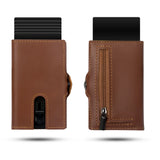 Xajzpa Men Wallets 100% Genuine Cow Leather Popup Short Card Holder Purse High Quality Brand Male Wallet Tarjeteros Para Hombre