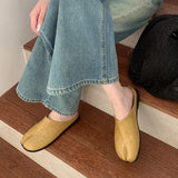 Xajzpa Women Split Toe Fur Slippers Tabi Ninja Slip On Flats Round Toe Shallow Lazy Boat Slingback Mules Shoes Soft Warm Loafe