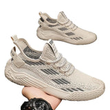 Xajzpa New Men's Shoes Flying Woven Mesh Sports Breathable Light Casual Sports Running Soft Sole Travel Shoes Sneakers Off White Shoes