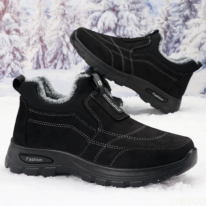 Xajzpa Winter men's shoes men's cold resistant thick warm shoes simple comfortable wear-resistant anti slip daily casual men's shoes