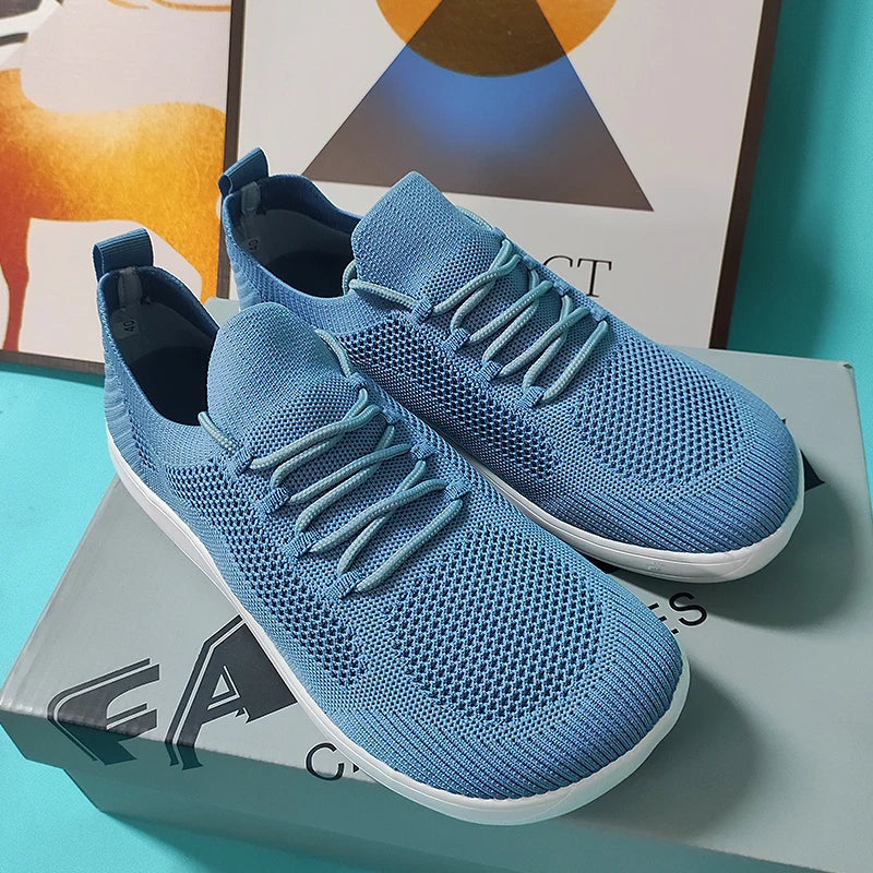 Xajzpa Low Cut Sports Shoes for Men Trendy Mesh Fabric with Lace Up Breathable Flat Shoes 2025 Breathable Outdoor White Jogging Shoes