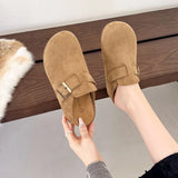Xajzpa New Style Classic Fashion Women Suede Mules Slippers Clogs Cork Insole Sandals with Arch Support Outdoor Beach Slides Home Shoes