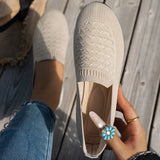 Xajzpa Elastic Knitting Flats Slip on Shoes for Women  Summer Breathable Soft Loafers Woman Lightweight Casual Shoes Mom Moccasins