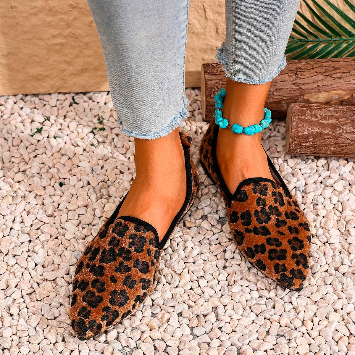 Xajzpa Women Pointed Toe Flats Shoes Fashion Flower Printing Comfortable Shallow Casual Loafers Ladies Breathable Non Slip Walking Shoe