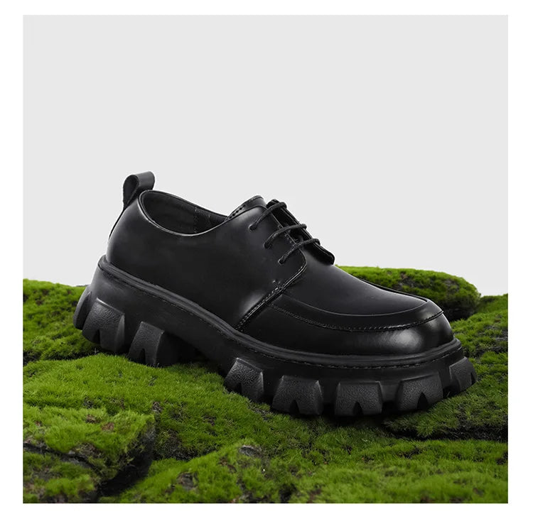 Xajzpa Men's Low-top Casual Leather Shoes Thick-soled Heightened Formal Leather Shoes Men's New Heightened All-match Men's Shoes