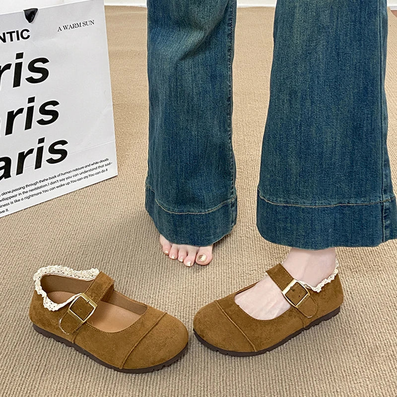 Xajzpa Summer Shoes Ladies Female Footwear Shallow Mouth Soft Women's Moccasins Dress New Spring Mary Janes Shoes Woman 2025 Shall