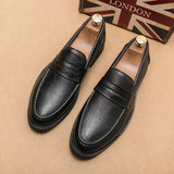Xajzpa Black Men Loafers Soft Moccasins High Quality Spring Autumn Genuine Leather Shoes Men Business Office Dress Shoes Zapatos
