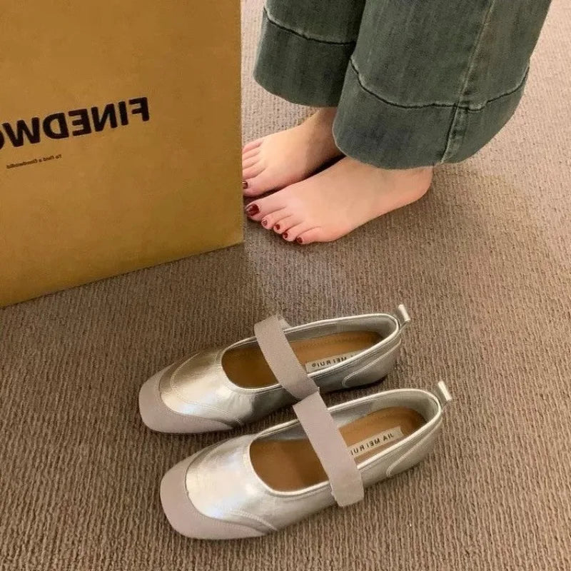 Xajzpa New Style Fashion Retro Women Spring Round Flat Shoes Comfor Anti Slip Mary Janes Shoes Soft Sole Versatile Women's Casual Shoes
