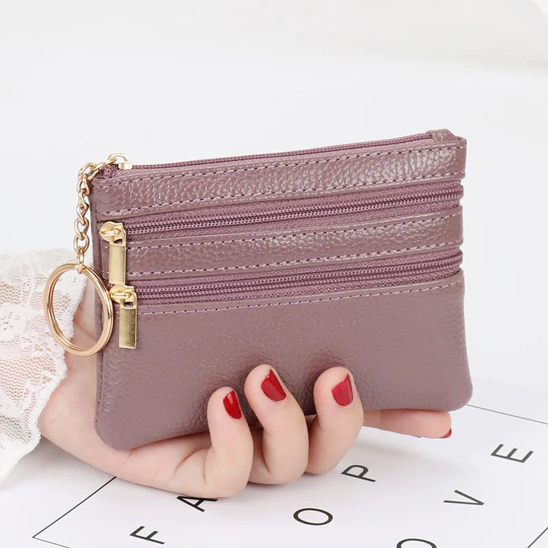 Xajzpa  Fashion Women Wallet Clutch Three Zip Female Short Small Coin Purse New Brand Design Soft Mini Card Holder Wallet Money Bag