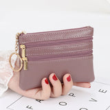 Xajzpa  Fashion Women Wallet Clutch Three Zip Female Short Small Coin Purse New Brand Design Soft Mini Card Holder Wallet Money Bag