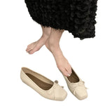 Xajzpa Flat bottomed shallow mouth bow spring new single shoe casual soft simple comfortable fashionable women's flat shoes