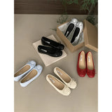 Xajzpa Butterfly-Knot Female Shoes Shallow Increased Internal Slippers Women Summer Silver Flat Rubber Hoof Heels Butterfly-knot P