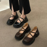 Xajzpa Slippers Women Summer Platform Shoes Pantofle Beige Heeled Sandals Soft Black Mary Janes Round Toe Retro Shoes Woman's Slip