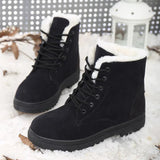Xajzpa  Women Boots Snow Plush Women Shoes Platform Boots For Women Fashion Keep Warm Women's Boots Flat New Botas Mujer Winter Shoes
