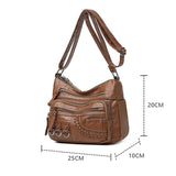 Xajzpa Vintage Pu Leather Luxury Purses and Handbags High Quality Women's Bag Design Multi-pocket Ladies Crossbody Shoulder Bags