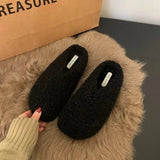 Xajzpa New Style Fashion Women's Home Fur Slippers Non-Slip Soft Warm House Indoor Bedroom Couples Shoes Plus Size Zapatos Mujer