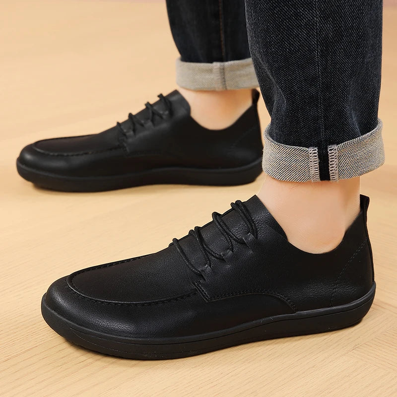 Xajzpa Men's vulcanized fashionable breathable casual sports shoes, lightweight and wide barefoot men's outdoor walking shoes