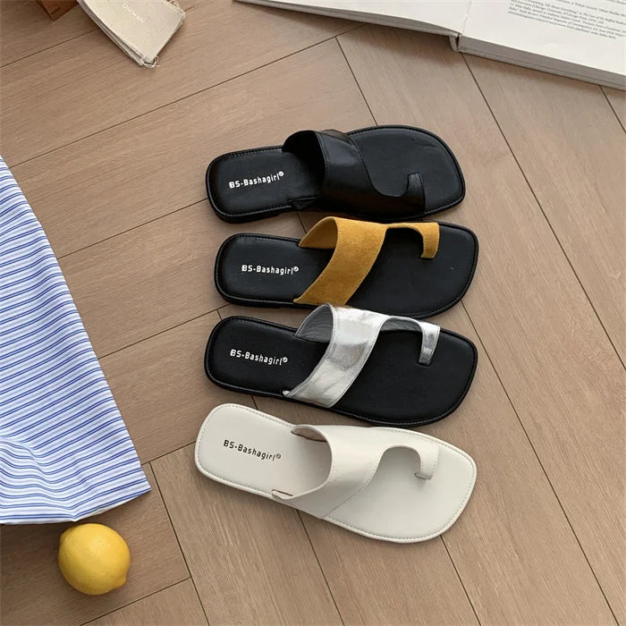 Xajzpa Shoes Women Slippers Flat Rubber Flip Flops Slides Loafers Soft Silver Hawaiian Women's Shoes Silver Loafers Slippers Soft Rubb