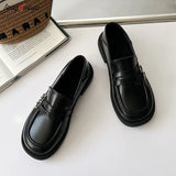 Xajzpa Gothic Lolita Heart Buckle Women's Loafers Mary Jane Shoes Women Cute Kawaii Chunky Platform Flats Fashion Designer Leather Shoe