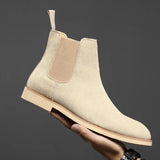 Xajzpa   Retro Man Chelsea Boots Classic Cowhide Suede Leather Men's Short Ankle Boot British Fashion Casual High-top Shoes