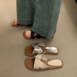 Xajzpa Shoes Slippers Flat Summer Clogs Woman Luxury Slides Beach Rubber Designer Soft Silver Casual Leisure Women's Shoes Silver Rubbe