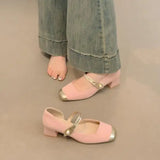 Xajzpa Summer Shoes Ladies  Fashion Women's Female Footwear Shallow Mouth Modis Dress On Heels New Comfortable Mary Janes Spring Hi