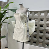 Xajzpa Fashion Women Dress Sleeveless Strapless Big Bow Female Summer Evening Party Short Dresses New Tide
