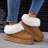 Xajzpa Fashion Winter Brown Short Boots New Platform Shoes Push Size Ankle Boots for Women Waterproof and Warm Snow Boots