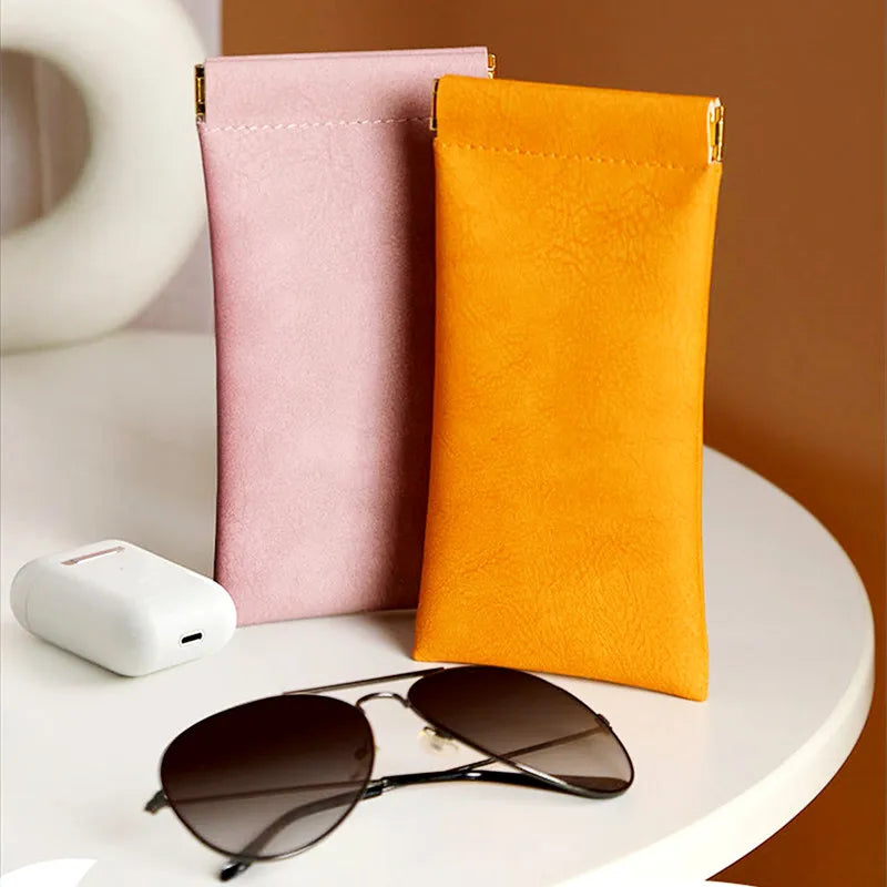 Xajzpa Zipper Sunglasses Case Fashionable  Pu Leather Glass Case Pouch  Mobile Phone Wallet  Protective Glasses Box Wholesale 9X18cm