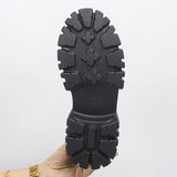 Xajzpa  Chunky Platform Combat Boots for Women Fashion Black Patent Leather Ankle Boots Woman Thick Sole Non Slip Motorcycle Botas Mujer