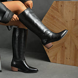 Xajzpa New Style Fashion Boots Women's Women's Boots Soft Leather High-heeled Knee Ins Tide Warm Snow Thick-heeled Shoes Zapatos Mujer