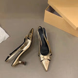 Xajzpa New Women's High Heel Shoes Fashion Slip-on Women's High Heels Pumps Solid Office and Career Sexy Pointed Toe Heeled Sandals