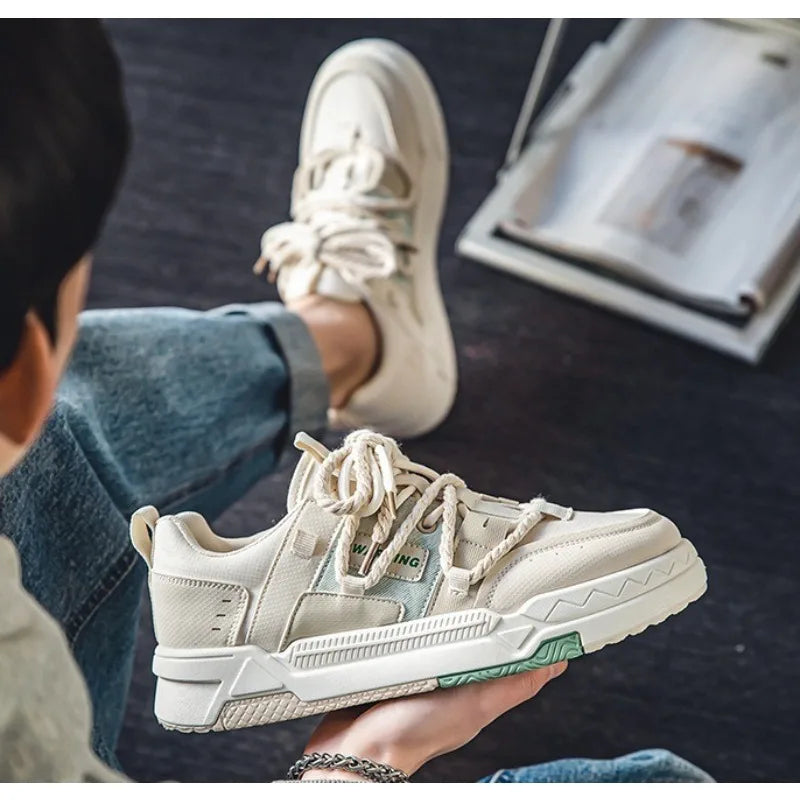 Xajzpa 2025 Men's Sneakers Casual Shoes Fashion Leather Men Non-slip Wear-resistant Comfortable  Couple Shoes Tenis Masculino