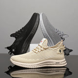 Xajzpa Men's Sneakers Classic Casual Shoes Breathable Mesh Running Sneakers Without Laces Lightweight Men Shoes 2025 Summer New