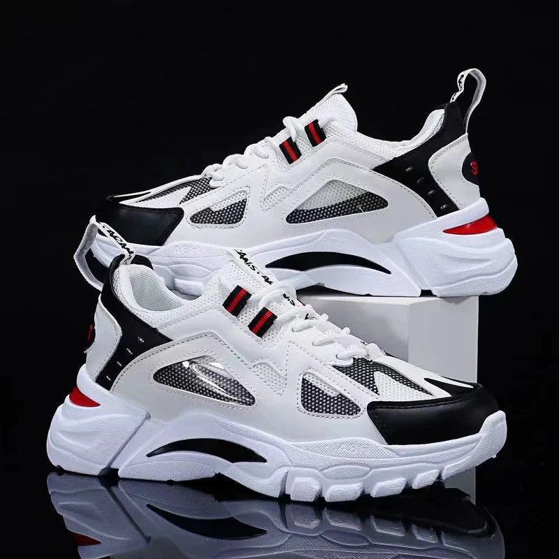 Xajzpa Men's Sports Shoes Casual Running Shoes Breathable Mesh Shoes Walking Basketball Sneakers Thick Soled Height increasing Shoes