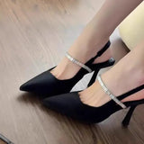 Xajzpa All-Match Shallow Mouth Summer Sale Of Women's Shoes Pointed Heel Sandals New Girls Closed High Retro Stiletto Comfort Pump