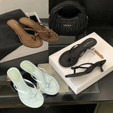 Xajzpa Thin Heels Female Shoes Low Butterfly-Knot Womens Slippers Outdoor Rubber Flip Flops Slides 2025 Hawaiian Soft PU Rome Butterfly