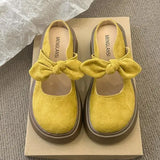 Xajzpa Shoes Woman Cover Toe Butterfly-Knot Slippers Summer Platform Pantofle New Butterfly-knot Slides Mary Janes Slippers Women