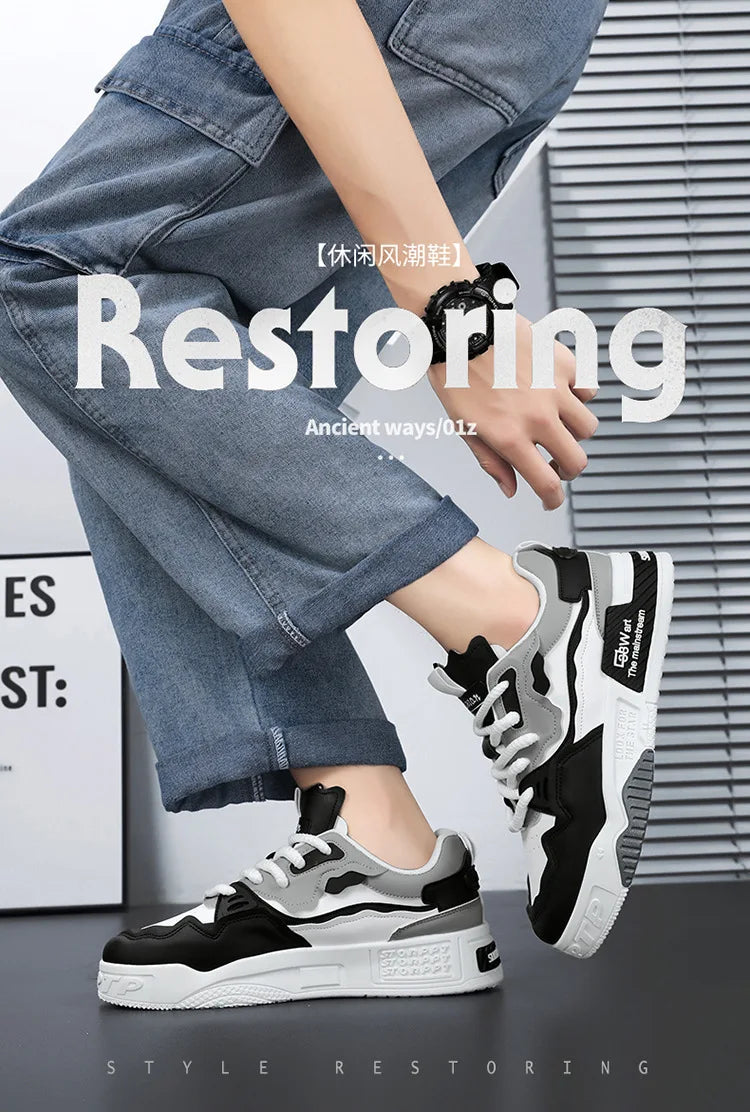 Xajzpa Mens Sneakers Spring Autumn Brand Vulcanized Shoes 2024 Fashion Thick Sole Shoes for Men Male Sport Shoes Tenis Masculino