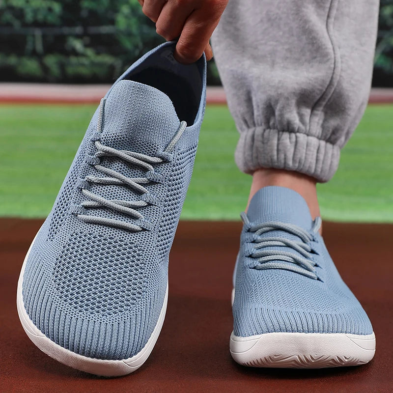 Xajzpa Low Cut Sports Shoes for Men Trendy Mesh Fabric with Lace Up Breathable Flat Shoes 2025 Breathable Outdoor White Jogging Shoes