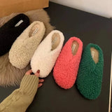 Xajzpa New Style Fashion Women's Home Fur Slippers Non-Slip Soft Warm House Indoor Bedroom Couples Shoes Plus Size Zapatos Mujer