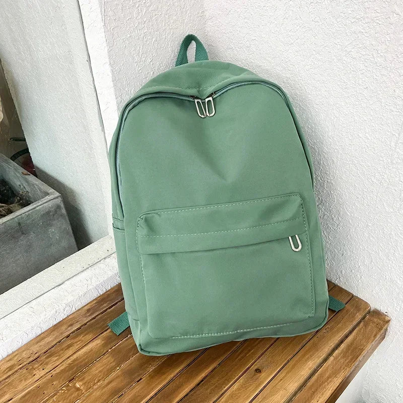 Xajzpa High Quality New Waterproof Nylon Women Backpack Female Travel Bag Backpacks Schoolbag for Teenage Girls Solid Color Bookbag