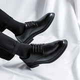 Xajzpa Height Boosting Men's Formal Shoes 3/6/8cm Spring Classic Fashion Business Luxury Men's Versatile Oxford Suit Shoes
