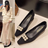 Xajzpa Women's Shoes With Straps Summer High Heels Sandals Ladies Brief Pumps Shallow Mouth Buckle Spring African Block Crystal Be