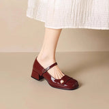 Xajzpa Women Shoes Autumn Oxfords Female Footwear Fall New Wedding Leather Dress Retro On Heels Mary Janes Shoes Woman Female Foot