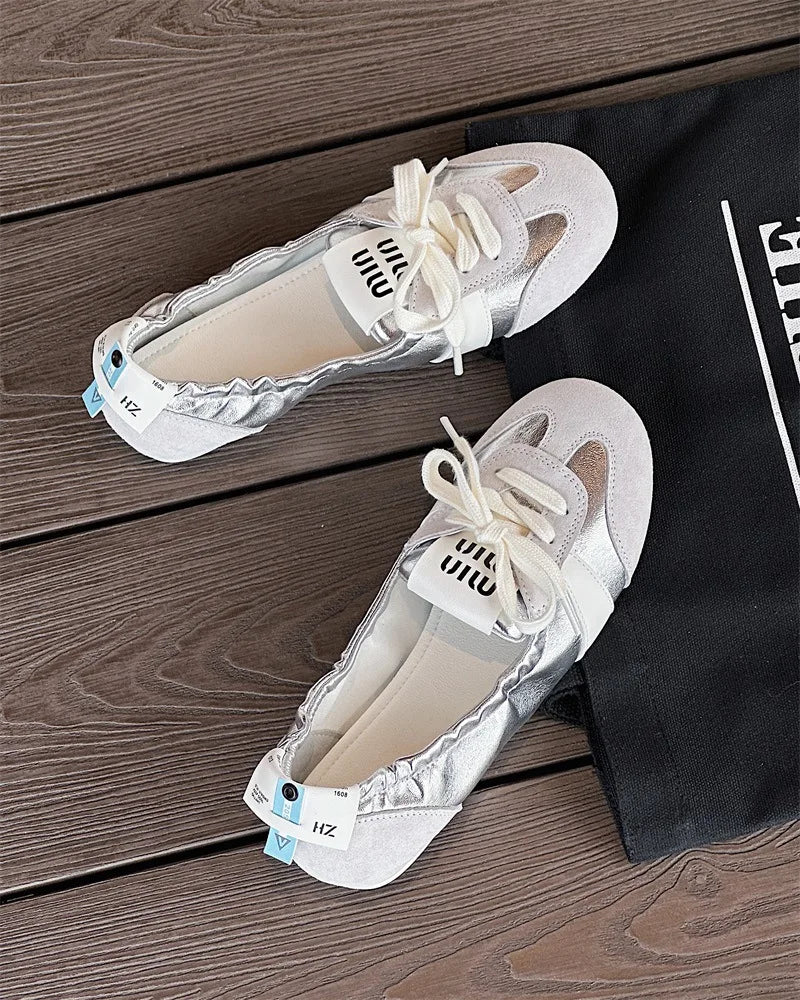 Xajzpa 2025 Women Shoes Sneakers Casual Flats Canvas Shoes Lace Up Summer Trend Dress Zapatos Mujer Breathable Shallow New Ladies Shoes