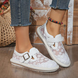Xajzpa Women Sneakers Summer Fashion Casual Women Flat Shoes Buckle Latch Mesh Breathable Comfort Tennis Women Covered Toe Shoes