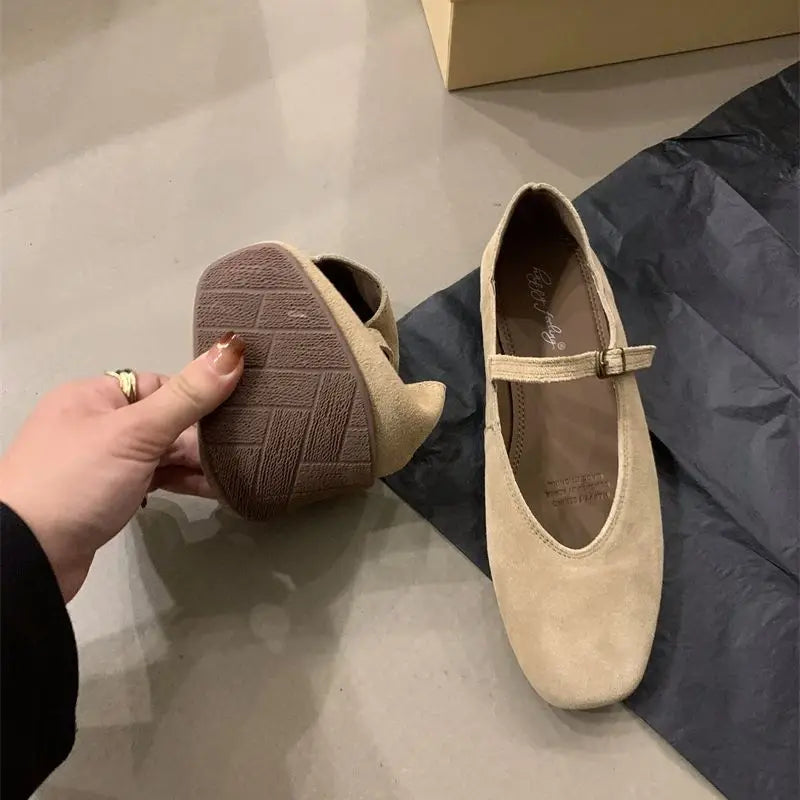 Xajzpa Brand New Women Flats Round Toe Shallow Slip On Ladies Casual Ballet Shoes Soft Leather Eelgant Dress Shoes Mujer Size