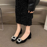 Xajzpa Retro Women Shoes Shallow Mouth Sexy Heels Work Dress Professional Chunky Sandals Footwear Crossdressers Latest Spring Offi