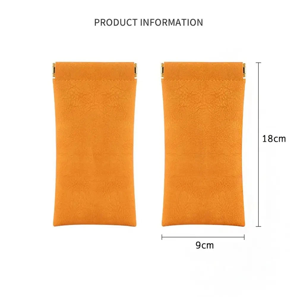 Xajzpa Glasses Bag Sunglasses MEN'S AND WOMEN'S Storage Set Elastic Plate Mouth Automatic Closing Glasses Storage Bag